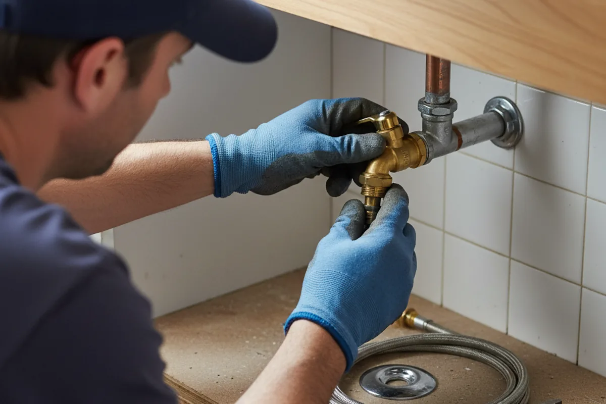 Shutoff valve and fitting work during Emergency Plumbing in Calhoun